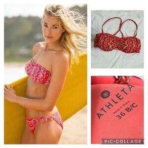 Athleta Martina Bandeau Floral Bikini Top size 36 B/C